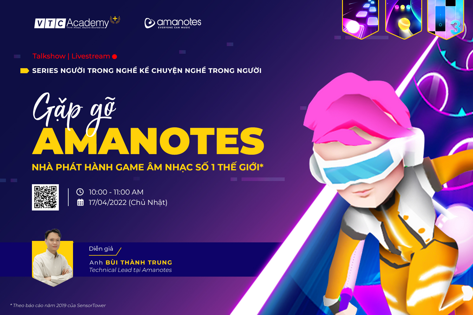 Talkshow trực tuyến “Gặp gỡ Amanotes – Nhà phát hành game âm nhạc số 1 thế giới”